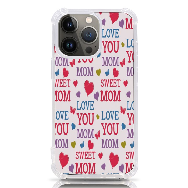 Love Mom Happy Mothers Day I Love Mom Graphic iPhone 13 Pro TPU UV Print Case