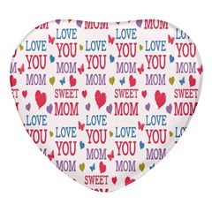 Love Mom Happy Mothers Day I Love Mom Graphic Heart Glass Fridge Magnet (4 Pack) by Vaneshop