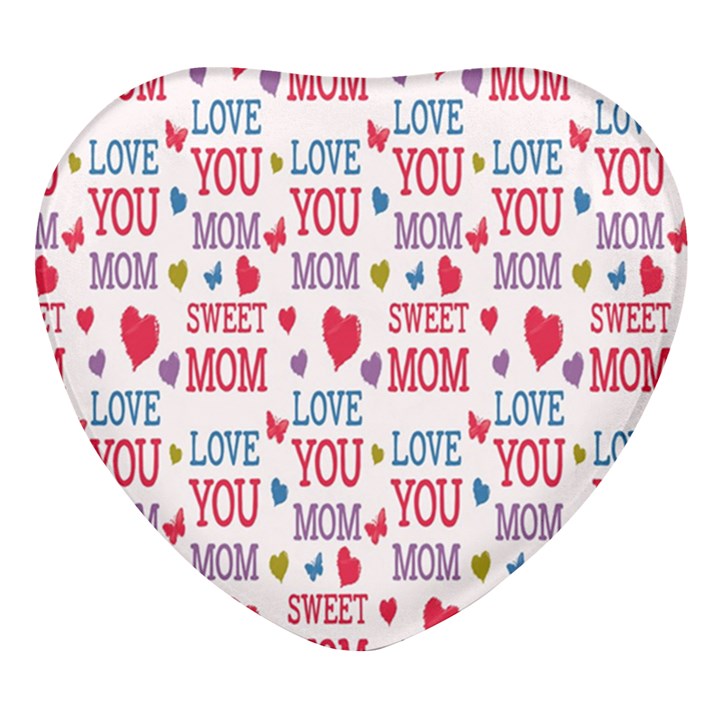 Love Mom Happy Mothers Day I Love Mom Graphic Heart Glass Fridge Magnet (4 pack)