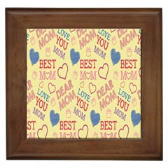 Love Mom Happy Mothers Day I Love Mom Graphic Pattern Framed Tile by Vaneshop