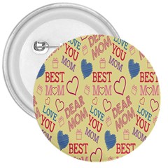 Love Mom Happy Mothers Day I Love Mom Graphic Pattern 3  Buttons by Vaneshop