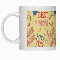 Love Mom Happy Mothers Day I Love Mom Graphic Pattern White Mug by Vaneshop