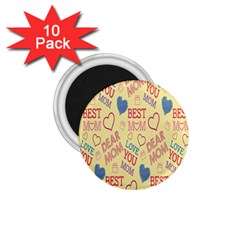 Love Mom Happy Mothers Day I Love Mom Graphic Pattern 1 75  Magnets (10 Pack)  by Vaneshop