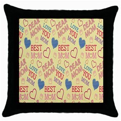 Love Mom Happy Mothers Day I Love Mom Graphic Pattern Throw Pillow Case (black) by Vaneshop