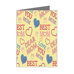 Love Mom Happy Mothers Day I Love Mom Graphic Pattern Mini Greeting Card by Vaneshop