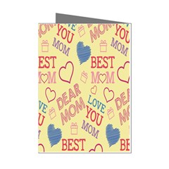 Love Mom Happy Mothers Day I Love Mom Graphic Pattern Mini Greeting Cards (pkg Of 8)