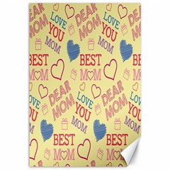 Love Mom Happy Mothers Day I Love Mom Graphic Pattern Canvas 12  X 18  by Vaneshop