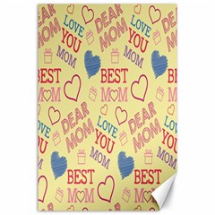 Love Mom Happy Mothers Day I Love Mom Graphic Pattern Canvas 24  X 36  by Vaneshop