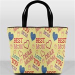 Love Mom Happy Mothers Day I Love Mom Graphic Pattern Bucket Bag Front