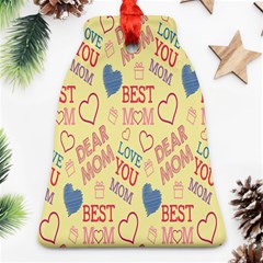 Love Mom Happy Mothers Day I Love Mom Graphic Pattern Ornament (bell)