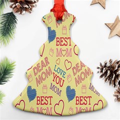 Love Mom Happy Mothers Day I Love Mom Graphic Pattern Christmas Tree Ornament (two Sides)