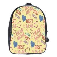 Love Mom Happy Mothers Day I Love Mom Graphic Pattern School Bag (xl) by Vaneshop