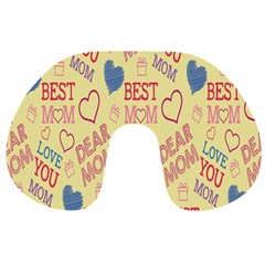 Love Mom Happy Mothers Day I Love Mom Graphic Pattern Travel Neck Pillow by Vaneshop