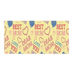 Love Mom Happy Mothers Day I Love Mom Graphic Pattern Satin Wrap 35  X 70  by Vaneshop