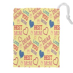 Love Mom Happy Mothers Day I Love Mom Graphic Pattern Drawstring Pouch (4xl) by Vaneshop