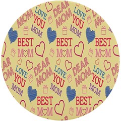 Love Mom Happy Mothers Day I Love Mom Graphic Pattern Uv Print Round Tile Coaster by Vaneshop