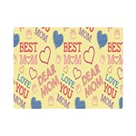 Love Mom Happy Mothers Day I Love Mom Graphic Pattern Premium Plush Fleece Blanket (Mini) 35 x27  Blanket Front