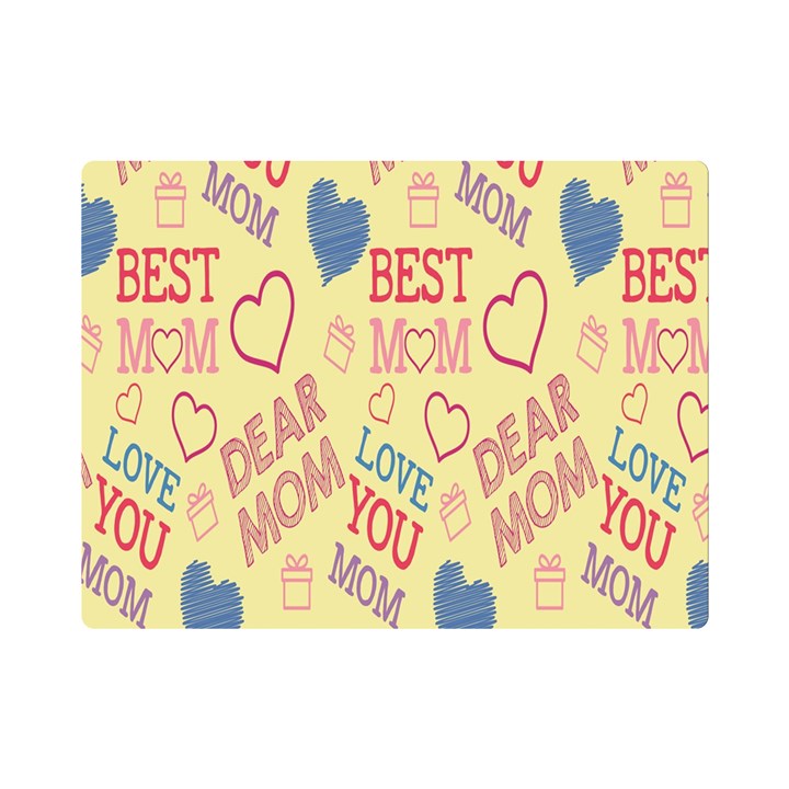 Love Mom Happy Mothers Day I Love Mom Graphic Pattern Premium Plush Fleece Blanket (Mini)