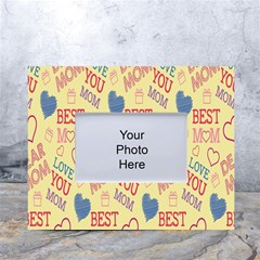 Love Mom Happy Mothers Day I Love Mom Graphic Pattern White Tabletop Photo Frame 4 x6  by Vaneshop