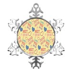 Love Mom Happy Mothers Day I Love Mom Graphic Pattern Metal Small Snowflake Ornament Front