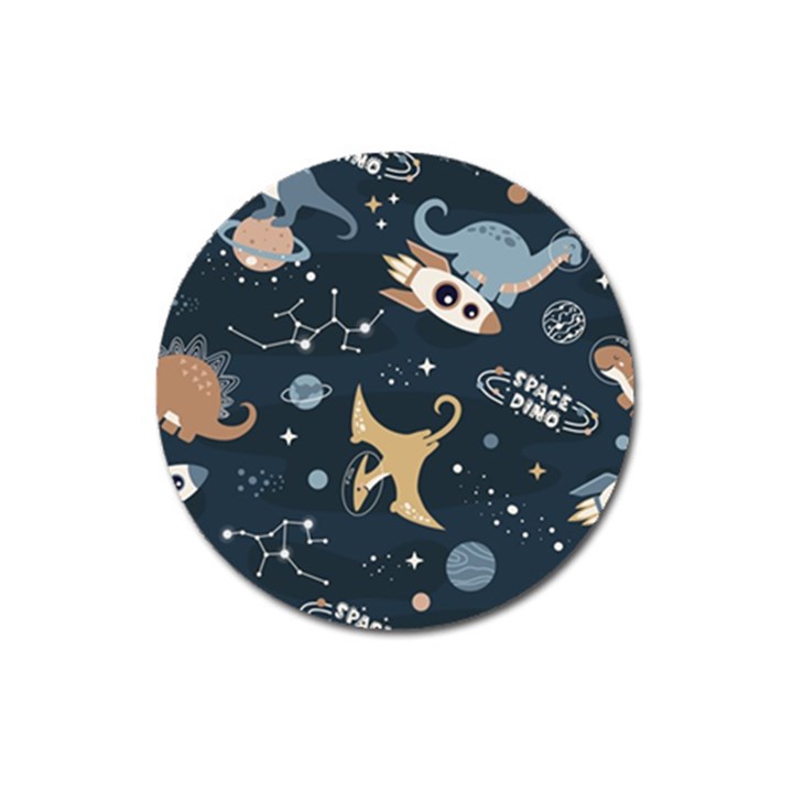 Space Theme Art Pattern Design Wallpaper Magnet 3  (Round)