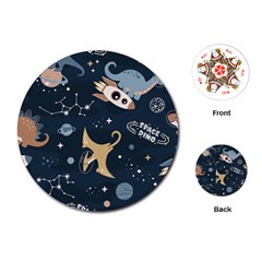 Space Theme Art Pattern Design Wallpaper Playing Cards Single Design (round)