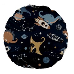 Space Theme Art Pattern Design Wallpaper Large 18  Premium Flano Round Cushions by Vaneshop