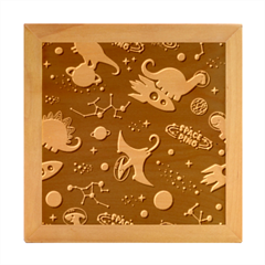 Space Theme Art Pattern Design Wallpaper Wood Photo Frame Cube