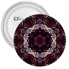 Rosette Kaleidoscope Mosaic Abstract Background 3  Buttons by Vaneshop