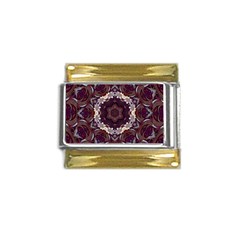 Rosette Kaleidoscope Mosaic Abstract Background Gold Trim Italian Charm (9mm) by Vaneshop