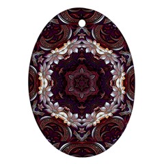 Rosette Kaleidoscope Mosaic Abstract Background Oval Ornament (two Sides)