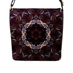 Rosette Kaleidoscope Mosaic Abstract Background Flap Closure Messenger Bag (l) by Vaneshop