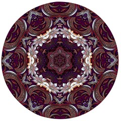 Rosette Kaleidoscope Mosaic Abstract Background Wooden Bottle Opener (round) by Vaneshop