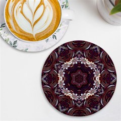 Rosette Kaleidoscope Mosaic Abstract Background Uv Print Round Tile Coaster by Vaneshop