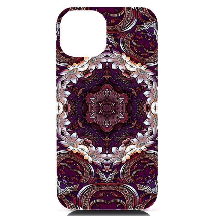 Rosette Kaleidoscope Mosaic Abstract Background iPhone 14 Black UV Print Case