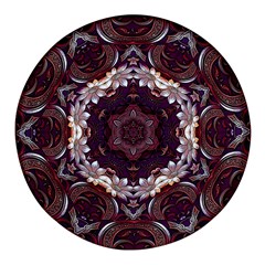 Rosette Kaleidoscope Mosaic Abstract Background Round Glass Fridge Magnet (4 Pack) by Vaneshop