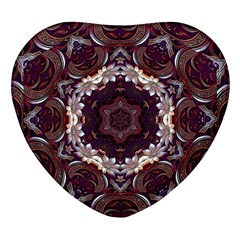 Rosette Kaleidoscope Mosaic Abstract Background Heart Glass Fridge Magnet (4 Pack) by Vaneshop