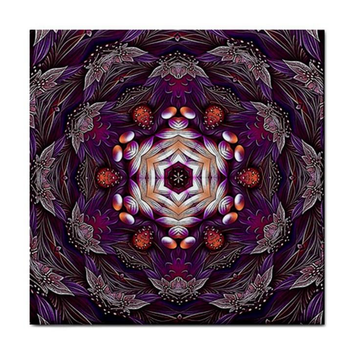 Rosette Kaleidoscope Mosaic Abstract Background Art Tile Coaster