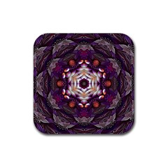 Rosette Kaleidoscope Mosaic Abstract Background Art Rubber Coaster (square) by Vaneshop