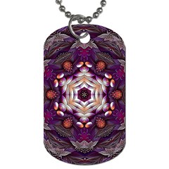 Rosette Kaleidoscope Mosaic Abstract Background Art Dog Tag (one Side) by Vaneshop