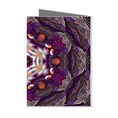 Rosette Kaleidoscope Mosaic Abstract Background Art Mini Greeting Cards (pkg Of 8)