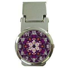 Rosette Kaleidoscope Mosaic Abstract Background Art Money Clip Watches by Vaneshop