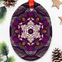 Rosette Kaleidoscope Mosaic Abstract Background Art Oval Ornament (two Sides)