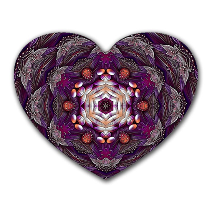 Rosette Kaleidoscope Mosaic Abstract Background Art Heart Mousepad