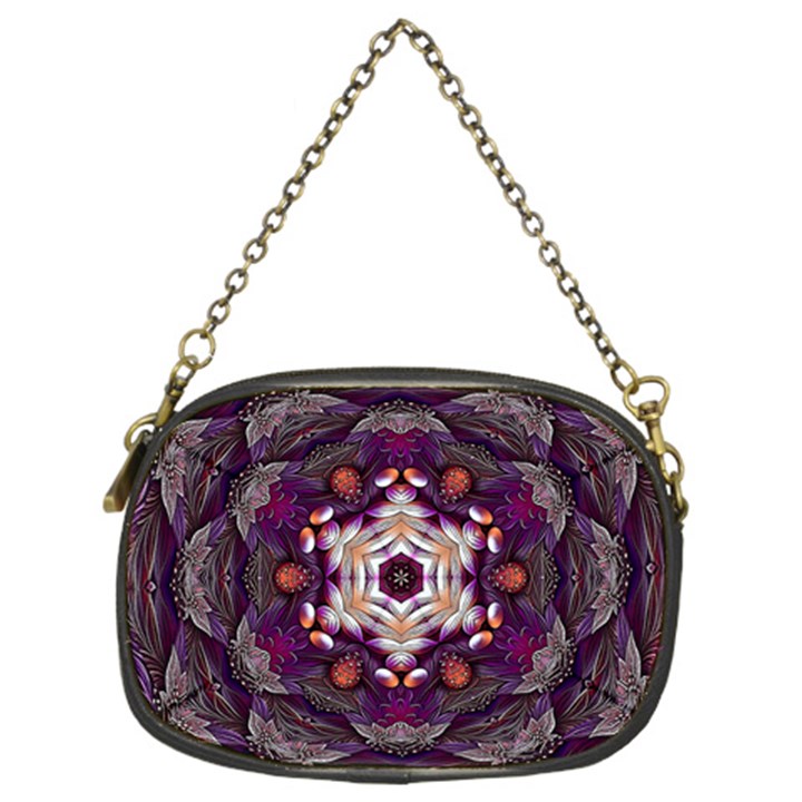 Rosette Kaleidoscope Mosaic Abstract Background Art Chain Purse (Two Sides)