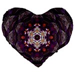 Rosette Kaleidoscope Mosaic Abstract Background Art Large 19  Premium Flano Heart Shape Cushions Front