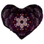 Rosette Kaleidoscope Mosaic Abstract Background Art Large 19  Premium Flano Heart Shape Cushions Back