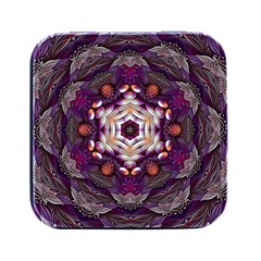 Rosette Kaleidoscope Mosaic Abstract Background Art Square Metal Box (black) by Vaneshop