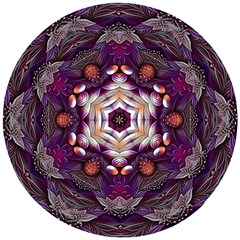 Rosette Kaleidoscope Mosaic Abstract Background Art Wooden Puzzle Round by Vaneshop