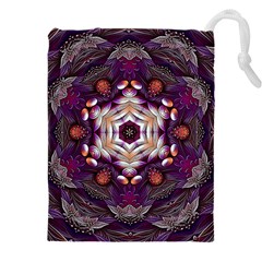 Rosette Kaleidoscope Mosaic Abstract Background Art Drawstring Pouch (4xl) by Vaneshop